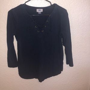 Cute Blue Cut Out Shirt